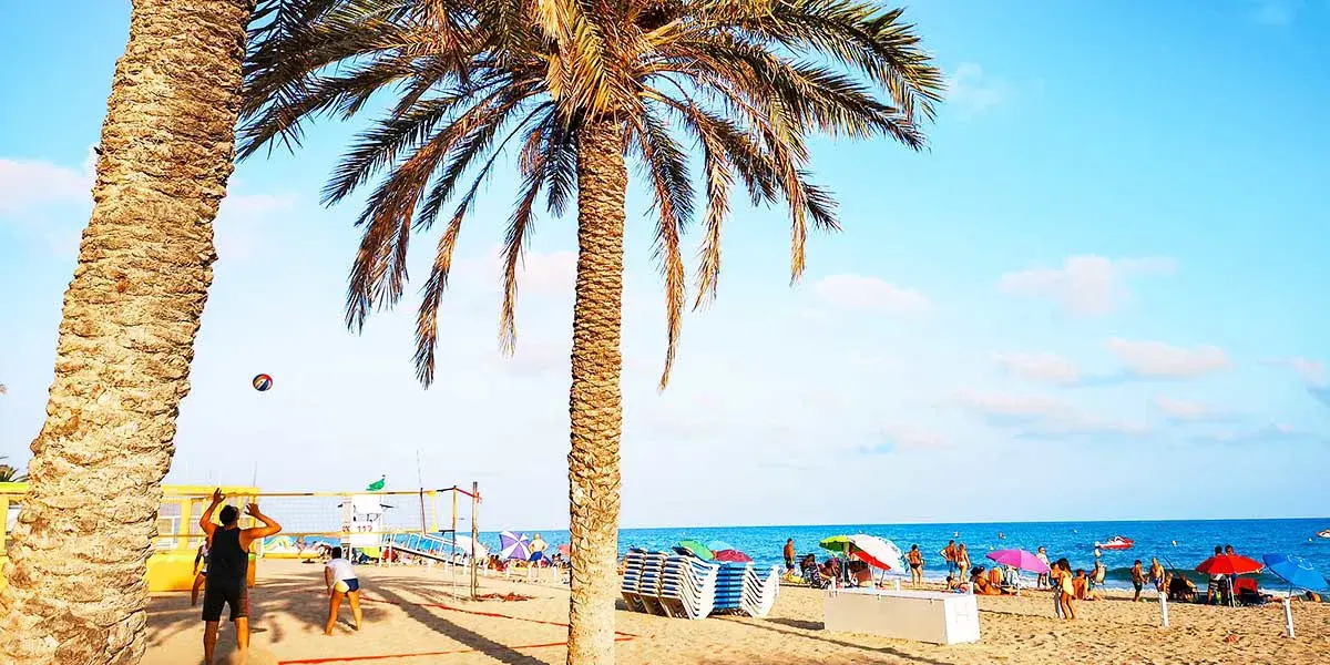 The palm-lined Calafell seafront