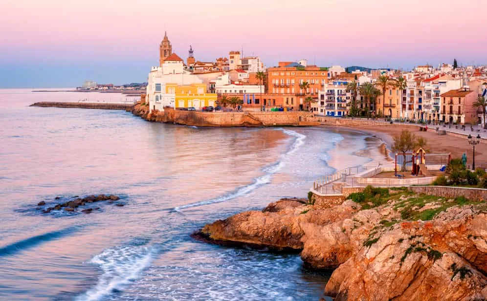 Sitges old town and its seafront church